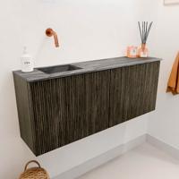 Toiletmeubel Mondiaz Joya Dlux | 100 cm | Meubelkleur Shadow | Faye wastafel Sombra Wasbak Links | Zonder kraangat(en)