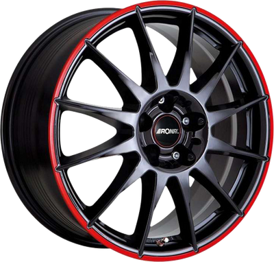 RONAL R54 MCR Zwart met rode rand RONAL R54 MCR Zwart met rode rand