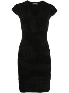 DSQUARED2 robe courte à logo imprimé - Noir