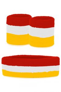 Zweetbandjes Set  Rood/Wit/Geel Oeteldonk