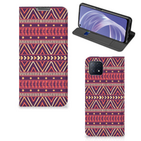 OPPO A73 5G Hoesje met Magneet Aztec Paars - thumbnail