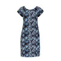 Geisha off shoulder jurk May met slangenprint blauw/zwart - thumbnail