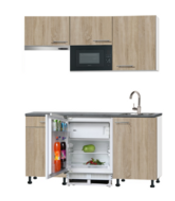 keukenblok 180cm met inbouw koelkast, magnetron en afzuigkap RAI-5544