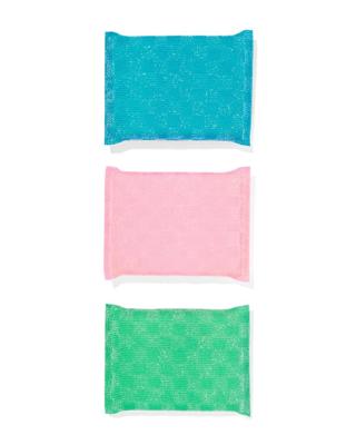 HEMA Wasbare sponzen groen/roze/blauw 9x12x2 - 3 stuks
