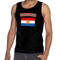 Zwart Nederlandse vlag Holland mouwloos shirt heren - thumbnail