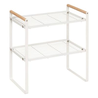 Keuken/aanrecht rekje - metaal - 33 x 21 x 38 cm - keuken organizer - wit