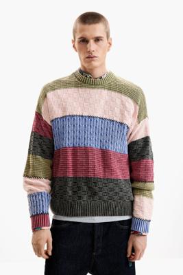 Gebreide trui met stiksels - MATERIAL FINISHES - XL