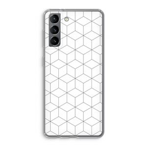 Zwart-witte kubussen: Samsung Galaxy S21 Transparant Hoesje