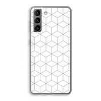 Zwart-witte kubussen: Samsung Galaxy S21 Transparant Hoesje