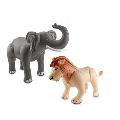 Afrika thema set olifant en leeuw opblaas baar