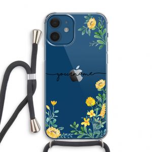 Gele bloemen: iPhone 12 mini Transparant Hoesje met koord