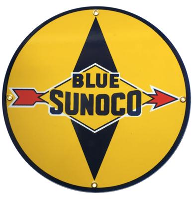 Blue Sunoco Emaille Bord 12" / 30 cm