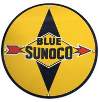Blue Sunoco Emaille Bord 12" / 30 cm