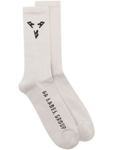 44 LABEL GROUP chaussettes nervurées à logo intarsia - Gris