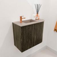 Toiletmeubel Mondiaz Joya Dlux | 51.6 cm | Meubelkleur Shadow | Faye wastafel Saba Wasbak Links | 1 kraangat