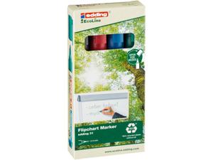 Edding 4-31-4 Flipchartmarker 31 EcoLine Ronde punt 1.5 - 3 mm Diverse kleuren 4 stuk(s)