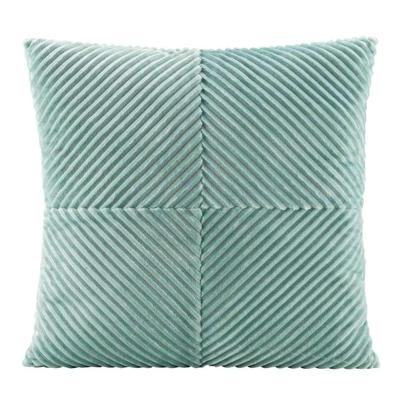 2e Halve Prijs Leen Bakker - Sierkussen Raf - Grijsgroen - 45x45 Cm - Polyester - Groen#Blauw