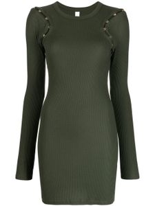 Dion Lee robe Hook & Eye à design nervuré - Vert