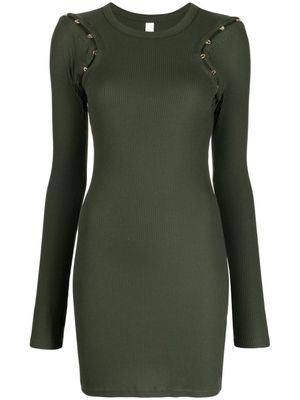 Dion Lee robe Hook & Eye à design nervuré - Vert