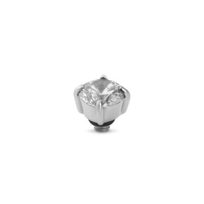 Melano Twisted Glint Steentje Crystal | Zilver