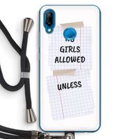 No Girls Allowed Unless: Huawei P20 Lite Transparant Hoesje met koord