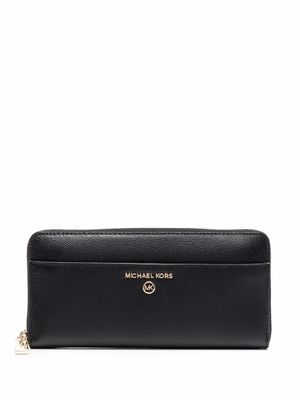 Michael Michael Kors portefeuille zippé à plaque logo - Noir