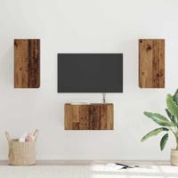 Tv-meubelset 3 pcs Oud hout 60 x 30 x 30 cm Bewerkt hout