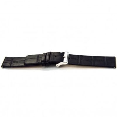 Horlogeband Universeel I145 Leder Zwart 24mm