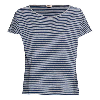 Streepjesshirt, grijs/jeansblauw-gemêleerd 44/46