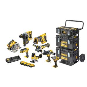 DEWALT DCK856P4-QW DCK856P4-QW Gereedschapsset Accu-klop/schroefmachine, Accu-slagmoersleutel, Accu-combihamer, Haakse accuslijper, Accu-reciprozaag,