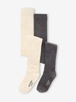 Set van 2 paar panty's voor meisjes, speciaal voor feestdagen ecru
