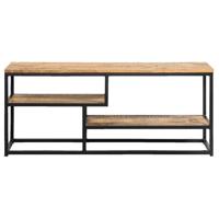 Leen Bakker - TV-dressoir Kyan - Zwart/naturel - 50x120x35 Cm - Hout/Metaal - Bruin#Zwart