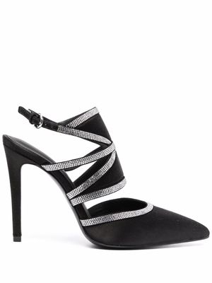 Ferragamo escarpins Delianne 105 mm à ornements en cristal - Noir