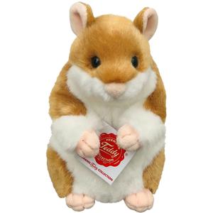 Knuffeldier Hamster - zachte pluche stof - premium kwaliteit knuffels - bruin/wit - 16 cm