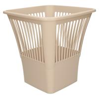 Plasticforte Afvalbak/vuilnisbak/kantoor prullenbak - plastic - beige - 30 cm