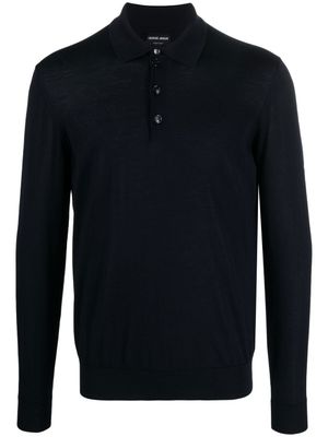 Giorgio Armani polo à manches longues - Bleu