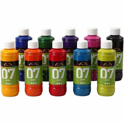 A-color glass, diverse kleuren, 10x250 ml/ 1 doos