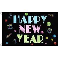 Happy New Year neon vlag - thumbnail