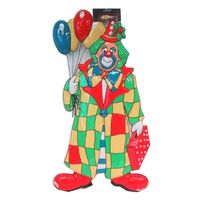 Clown carnaval decoratie met ballonnen 60 cm - Feestdecoratieborden - thumbnail