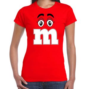 Verkleed t-shirt M voor dames - rood - carnaval/themafeest kostuum