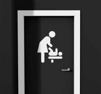 Verschoning baby icoon muursticker - thumbnail