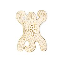 Decoratie schaaltje luipaard wit 13cm