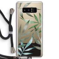 Tropical watercolor leaves: Samsung Galaxy Note 8 Transparant Hoesje met koord