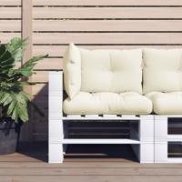 VidaXL Palletkussens 3 st stof crèmekleurig