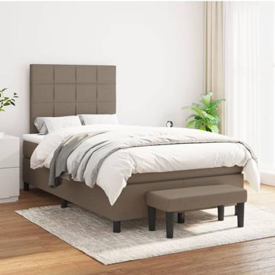 Boxspring met matras stof taupe 120x200 cm