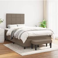 Boxspring met matras stof taupe 120x200 cm