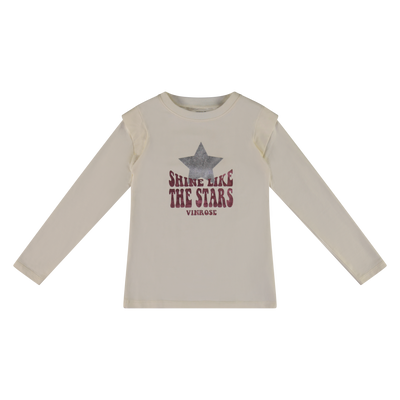 Vinrose Meisjes shirt - Egret