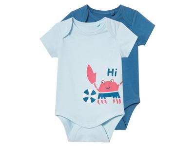 lupilu 2 Baby rompers (Lichtblauw/blauw, 74/80)