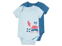 lupilu 2 Baby rompers (Lichtblauw/blauw, 50/56)