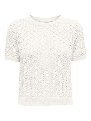 Only Onlsaga Life Ss O-neck Cc Knt Trui Korte Mouw Cloud Dancer